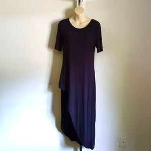 Long black high slit tee